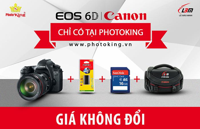 tặng pin pisen khi mua canon eos 6d photoking